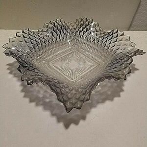 Antique Early American Diamond Cut Glass Dish